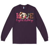 Plum love english bulldogs Long Sleeve Tee - Artiststas
