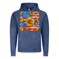 Vintage Denim sunflowers american flag seamless pattern Vintage Hoodie - HRA Design Shop