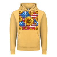 Vintage Mustard sunflowers american flag seamless pattern Vintage Hoodie - HRA Design Shop