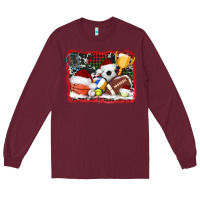Burgundy christmas sports background Long Sleeve Tee - AdoDesignShop