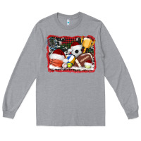 Heather Grey christmas sports background Long Sleeve Tee - AdoDesignShop