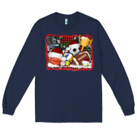 Navy christmas sports background Long Sleeve Tee - AdoDesignShop