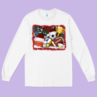Christmas Sports Background Long Sleeve Tee Designed By Adodesignshop