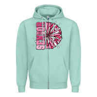 Seafoam senior 2024 pink cheer Zipper Hoodie - MaliasSmallBusiness