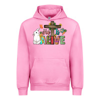 Fuchsia Pink He is alive Easter Day Urban Hoodie - HowdyJamesFarm