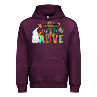 Mauve Wine He is alive Easter Day Urban Hoodie - HowdyJamesFarm