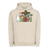 Pigment French Oak He is alive Easter Day Urban Hoodie - HowdyJamesFarm