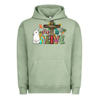 Pigment Oil Green He is alive Easter Day Urban Hoodie - HowdyJamesFarm