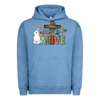 Pigment Pebble Blue He is alive Easter Day Urban Hoodie - HowdyJamesFarm