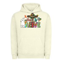 Pigment Pistachio He is alive Easter Day Urban Hoodie - HowdyJamesFarm