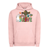 Pigment Salmon He is alive Easter Day Urban Hoodie - HowdyJamesFarm