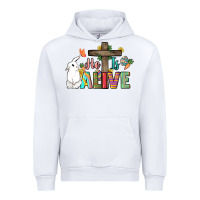 White He is alive Easter Day Urban Hoodie - HowdyJamesFarm