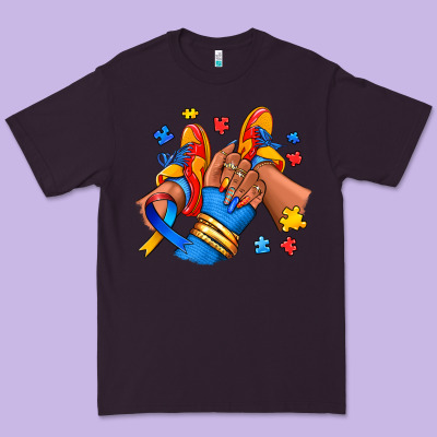 Premium Tee Autism afro girl sneakers