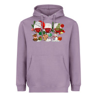 Lavender Christmas Wine Glasses Heavyweight Hoodie - MaliasSmallBusiness