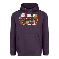 Plum Christmas Wine Glasses Heavyweight Hoodie - MaliasSmallBusiness