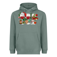 Sage Christmas Wine Glasses Heavyweight Hoodie - MaliasSmallBusiness