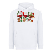 White Christmas Wine Glasses Heavyweight Hoodie - MaliasSmallBusiness