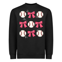 Black baseball coquette bow Heavyweight Sweatshirt - JahusDesignShop