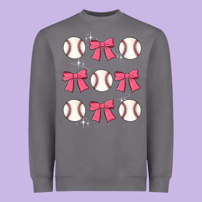 Baseball Coquette Bow Heavyweight Sweatshirt Designed By Jahusdesignshop
