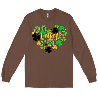 Chestnut lucky heart shaped clover Long Sleeve Tee - AdoDesignShop