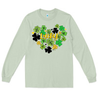 Matcha lucky heart shaped clover Long Sleeve Tee - AdoDesignShop