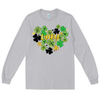 Lucky Heart Shaped Clover Long Sleeve Tee | Teevron