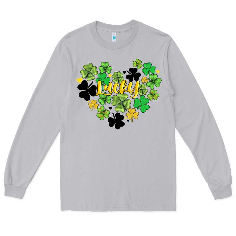 Lucky Heart Shaped Clover Long Sleeve Tee by AdoDesignShop | Teevron