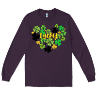 Plum lucky heart shaped clover Long Sleeve Tee - AdoDesignShop