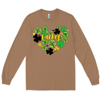 Toasted Coconut lucky heart shaped clover Long Sleeve Tee - AdoDesignShop
