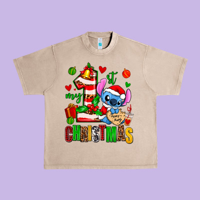 My First Christmas Stitch Urban Heavy Tee Designed By Adodesignshop
