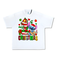 White my first christmas stitch Urban Heavy Tee - AdoDesignShop