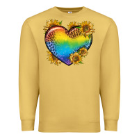 Antique Gold Pride Heart And Sunflower Premium Sweatshirt - BundleAndBundleShop