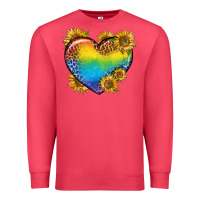 Cardinal Pride Heart And Sunflower Premium Sweatshirt - BundleAndBundleShop