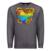 Charcoal Heather Pride Heart And Sunflower Premium Sweatshirt - BundleAndBundleShop