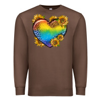 Chestnut Pride Heart And Sunflower Premium Sweatshirt - BundleAndBundleShop