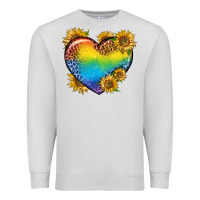 Dove Grey Pride Heart And Sunflower Premium Sweatshirt - BundleAndBundleShop