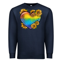 Navy Pride Heart And Sunflower Premium Sweatshirt - BundleAndBundleShop