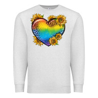 Oatmeal Heather Pride Heart And Sunflower Premium Sweatshirt - BundleAndBundleShop