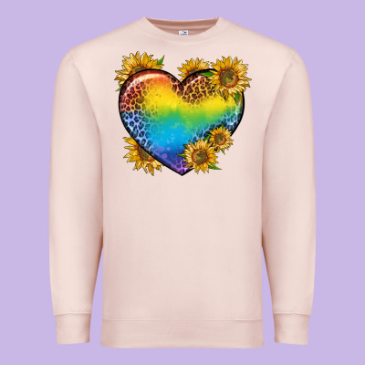 Pride Heart And Sunflower Premium Sweatshirt Designed By Bundleandbundleshop