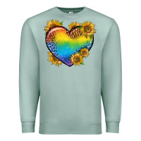 Seafoam Pride Heart And Sunflower Premium Sweatshirt - BundleAndBundleShop
