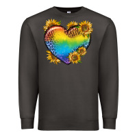 Smoke Pride Heart And Sunflower Premium Sweatshirt - BundleAndBundleShop