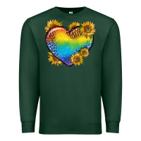 Sports Green Pride Heart And Sunflower Premium Sweatshirt - BundleAndBundleShop