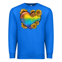 True Royal Pride Heart And Sunflower Premium Sweatshirt - BundleAndBundleShop