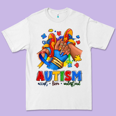 Premium Tee Autism accept love understand afro girl sneakers