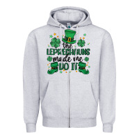 Heather Grey the leprechauns made me do it Zipper Hoodie - MaliasSmallBusiness