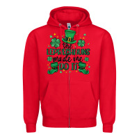 Red the leprechauns made me do it Zipper Hoodie - MaliasSmallBusiness