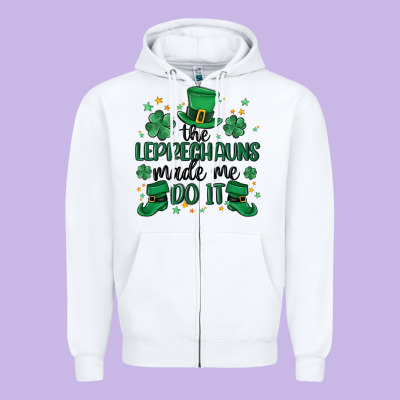 The Leprechauns Made Me Do It Zipper Hoodie Designed By Maliassmallbusiness