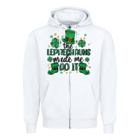 White the leprechauns made me do it Zipper Hoodie - MaliasSmallBusiness
