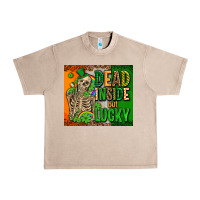 French Oak irish flag with shamrocks  dead inside but lucky Urban Heavy Tee - AdoDesignShop