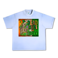 Grape Ice irish flag with shamrocks  dead inside but lucky Urban Heavy Tee - AdoDesignShop